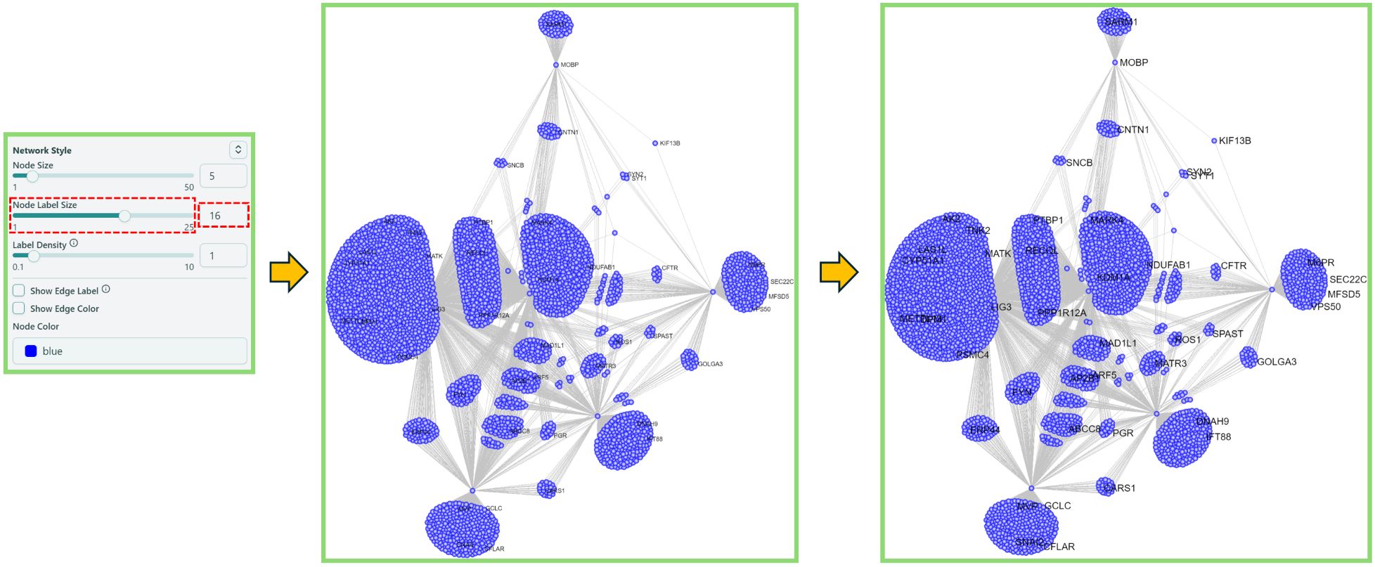 Change Node Label Size